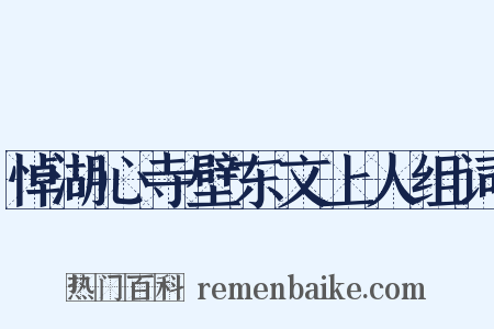 悼湖心寺壁东文上人组词是什么意思的图片